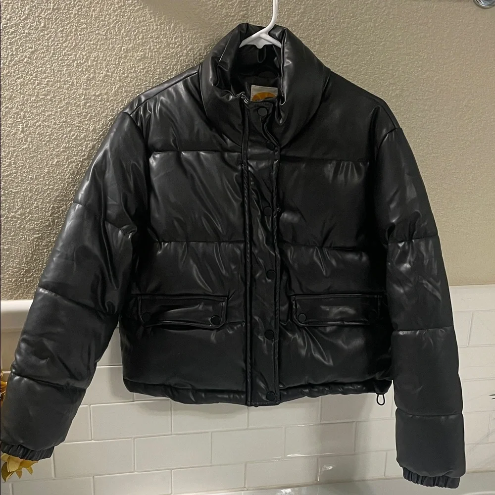 C&C California Black puffer Bomber Jacket . NEW